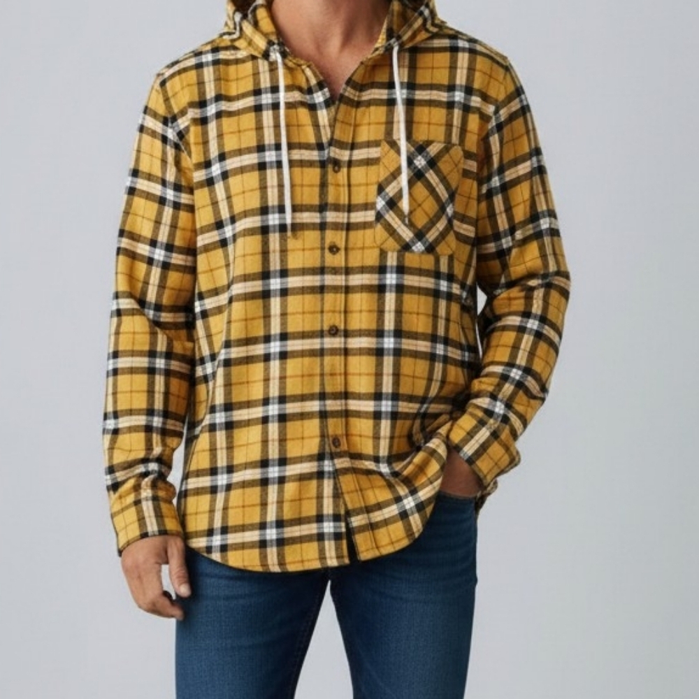 Forever 21 Yellow Plaid Hoodie